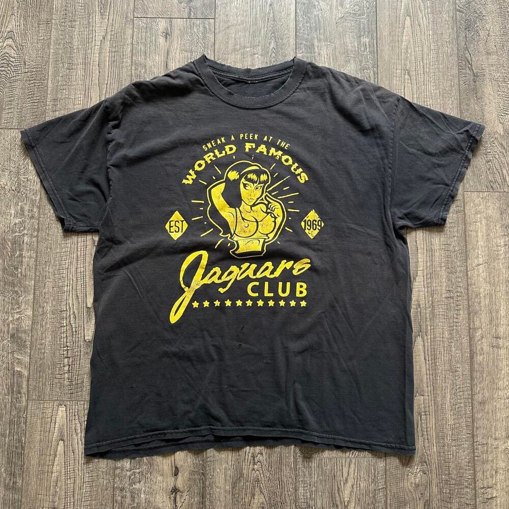 Epic Vintage Y2K Thrashed Faded Cotton Tattoo Biker Girl Gentlemans Club Shirt